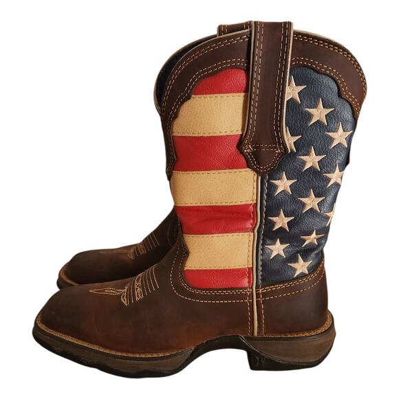 Durango Lady Rebel Patriotic American Flag Stars Stripe Pull-On Western Boot 6.5 - Picture 4 of 9